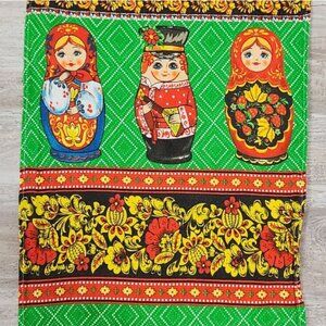 Tea Towel Matryoshka Stacking Doll 100% Cotton Waffle Weave Multicolor 30"x13.5"
